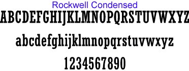 rockwell condensed font