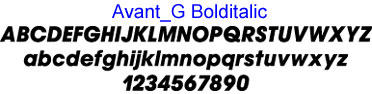 avant g bold italic font